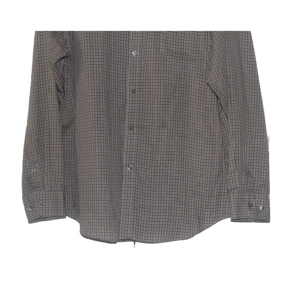 Van Heusen Men's Button Down Shirt Brown Gray Tan Ivory Check XL 17-17 1/2 - Picture 3 of 6
